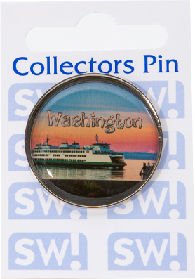 Ferry, round, 30mm collectors pin