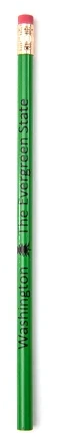 Evergreen State Pencil, High quality wood pencil with brass ferule, pink erasers, and #2 graphite lead.