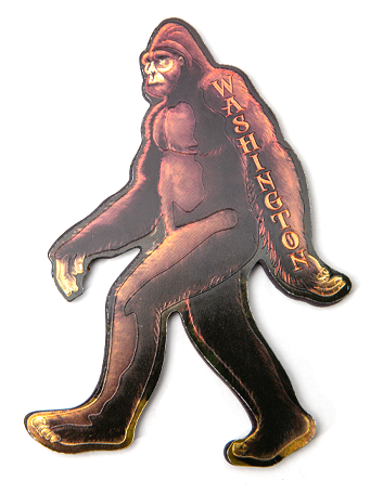 Bigfoot shaped, sheen magnet, 5" x 3"